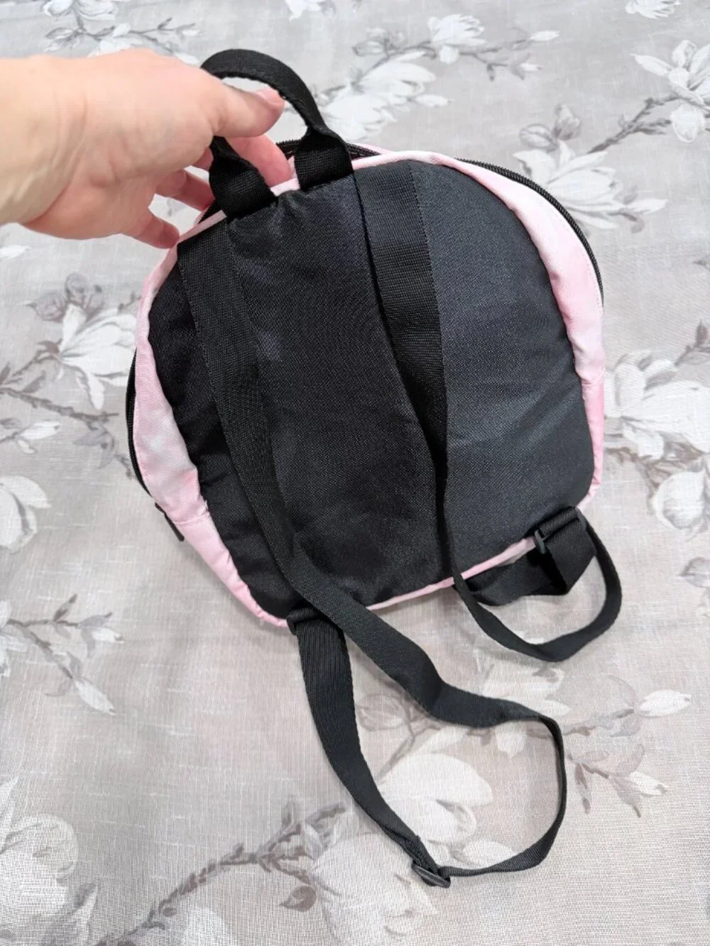 PUMA Mini Backpack Pink Tie Dye Cloud Print Black Logo Adjustable Straps